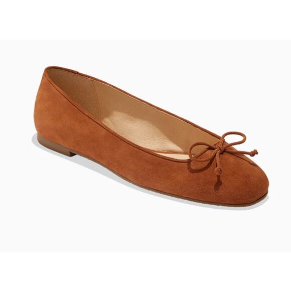$128 Jack Rogers Women's Size 7M Camel Suede Kenlyn Ballet Flat - Picture 1 of 9